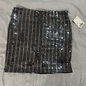 Forever 21 Black & Silver Sequin Mini Skirt
